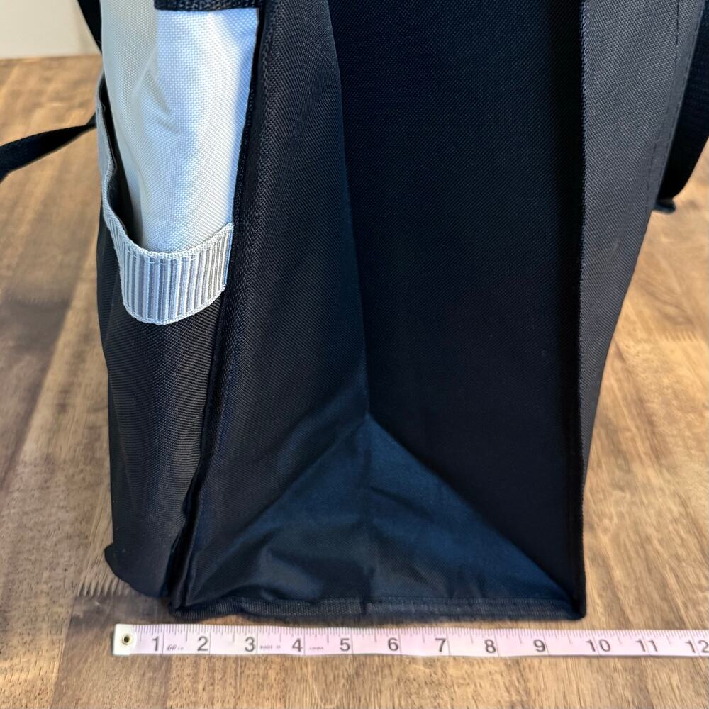 Pampered Chef Consultant Tote Bag XL Handles Pockets Canvas Expandable Black - Picture 9 of 9
